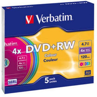   DVD+RW 5  Verbatim 4,7  4x DL+ Slim Color (43297)