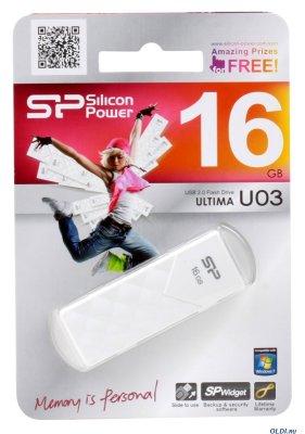   - 16Gb USB Flash Drive Silicon Power Ultima U03 [USB2.0] White