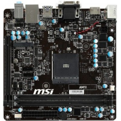     MSI AM1I (RTL) SocketAM1 PCI-E Dsub+DVI+HDMI GbLAN SATA Mini-ITX 2DDR-III