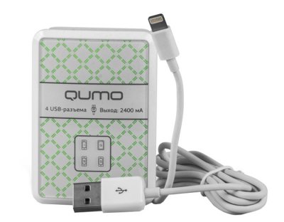     Qumo 4 USB + MFI APPLE 8pin White 20058