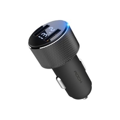     Rock Sitor Car Charger with Digital Display Black RCC0127