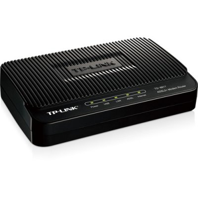    TP-LINK (TD-8817) ADSL2+ Ethernet/USB Modem Router(1UTP 10/100Mbps, RJ11, USB)