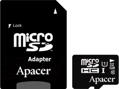     32Gb - Apacer - Micro Secure Digital HC Class 10 UHS-I U1 AP32GMCSH10U1-R  