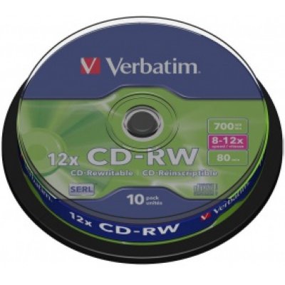     CDRW Verbatim DataLifePlus 700Mb 8-12x CakeBox (43480) 10 
