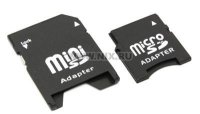    MicroSD -) MiniSD + MiniSD -) SD