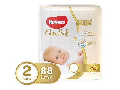  Huggies  Mega 3-6  (88 ) Elite Soft