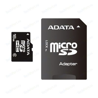     A-DATA microSDHC/UHS-I Class 10 16 GB + SD adapter (AUSDH 16 GUICL 10-RA1)