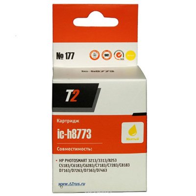   T2 IC-H8773     HP Photosmart 3213/8253/C5183/C6183/D7163/D7463 ( 177), Yellow