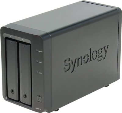   Synology (DS715) Disk Station (2x3.5/2.5" HDD/SSD SATA, RAID 0/1/JBOD, 2xGbLAN, 2xUSB3.0, eS