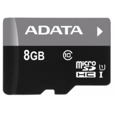     ADATA Premier (AUSDH8GUICL10-RA1) microSDHC Memory Card 8Gb UHS-I U1 + microSD--)SD Ada