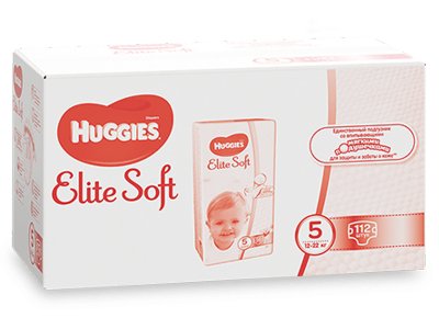    Huggies Elite Soft 5  (12-22 )  112 .