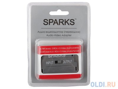    SPARKS SCART  - 3xRCA +S-VIDEO , GOLD,  +-,