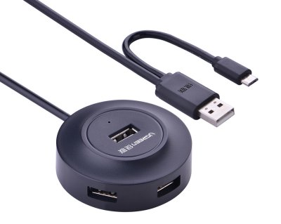    USB Ugreen USB 4 ports 0.8m Black UG-20278
