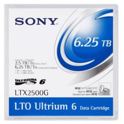    Sony Ultrium LTO6, 6,25TB (3 Tb native), bar code labeled Cartridge (LTX2500GN-LABEL)