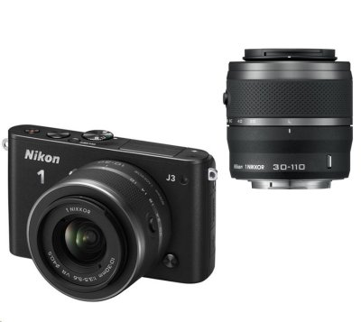    Nikon 1 J3 Kit 10-30 mm F/3.5-5.6 VR, 30-110 mm F/3.8-5.6 VR Black