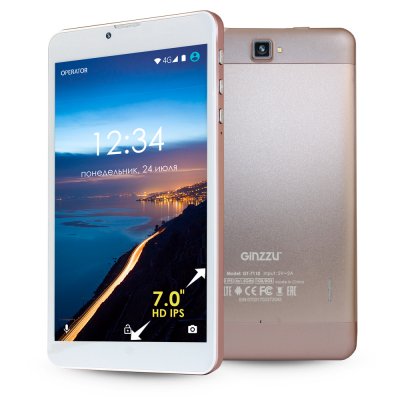    Ginzzu GT-7110 Pink-Gold (Spreadtrum SC9832 1.3 GHz/1024Mb/8Gb/GPS/LTE/3G/Wi-Fi/Bluetooth/Ca