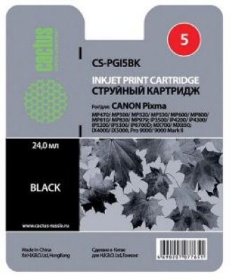   Cactus CS-PGI5BK, Black    Canon Pixma MP470/MP500/MP600/MP800/MP979/iP3500/iP420