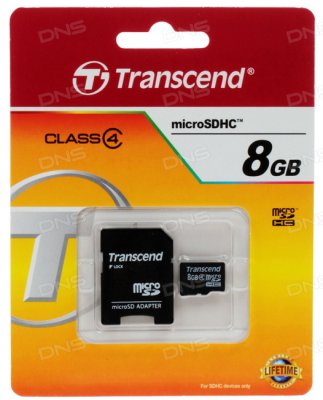     Transcend microSDHC 8GB Class 6 + ADP
