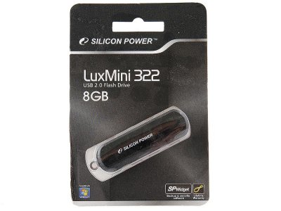     8GB USB Drive [USB 2.0] Silicon Power LuxMini 322 Black