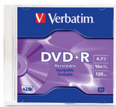    DVD+R 16x 4.7Gb Jewel Matte Silver Azo+ Verbatim [43497/43496]