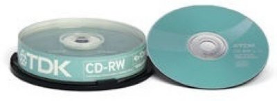    TDK CD-RW 700MB 8x-12x Cake Box (10 ) (t19512) (CD-RW700HCBA10-BC)