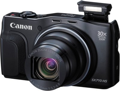    Canon PowerShot SX710 HS (Black) (20.3Mpx, 25-750mm, 30x, F3.2-6.9,JPG,SDXC,3.0",WiFi, NFC,US