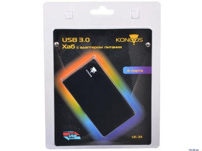    USB 3.0 Konoos, 4  USB,    5V/2A,  UK-34