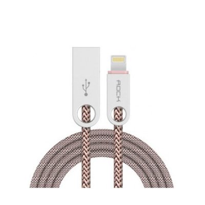     ROCK USB - Lightning Cobblestone Charge & Sync Round Cable Ligth Coffee