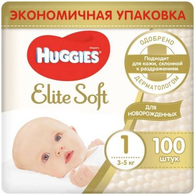   Huggies  Elite Soft 1 (3-5 ), 100 .