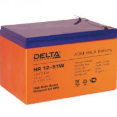   DELTA  HR 12-12, 12V 12Ah (Battery replacement rbc4, rbc6 151 /98 /95 )