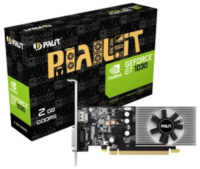    Palit GeForce GT 1030 1227MHz PCI-E 3.0 2048MB 6000MHz 64 bit DVI HDMI HDCP Low Profile R
