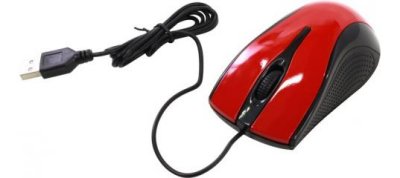    OKLICK Optical Mouse (215M) (Black&Red) (RTL) USB 3btn+Roll (945653)