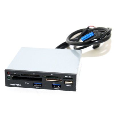   All-in-One Internal 5bites RN020C-U3 + 2*USB3.0 + USB2.0, metal, black, retail
