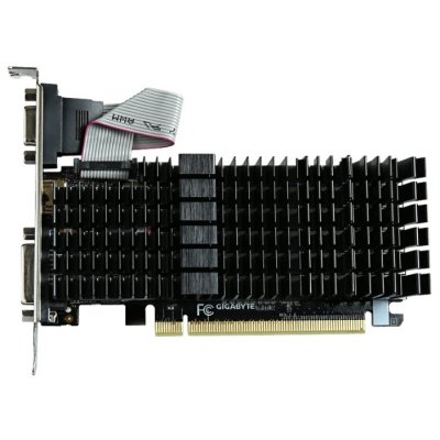    GIGABYTE GeForce GT 710 954Mhz PCI-E 2.0 2048Mb 1600Mhz 64 bit DVI HDMI HDCP Silent RTL