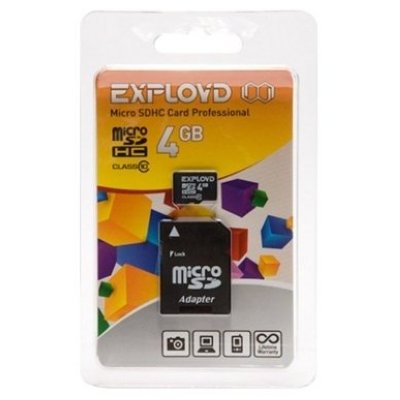     EXPLOYD microSDHC Class 10 4GB + SD adapter