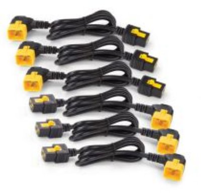    APC AP8716R Power Cord Kit (6 ea), Locking, C19 to C20 (90 Degree), 1.8m