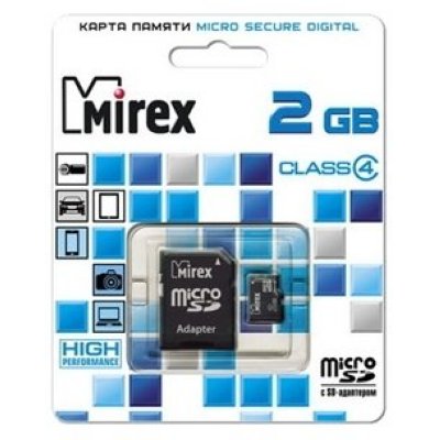     Mirex microSD Class 4 2GB + SD adapter