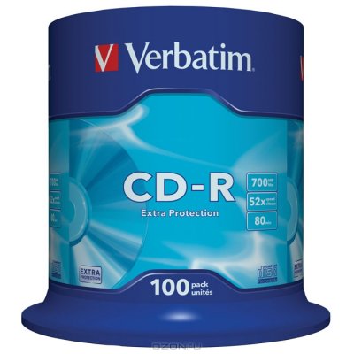     CDR  Verbatim DL 700Mb 52x CakeBox 100 . (43411)
