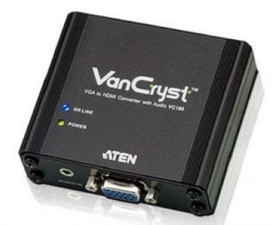  Aten VC180-A7-G  VGA+AUDIO)HDMI, HD-DB15+MIM-JACK)HDMI, Female, .. 5.3V, (1920x120
