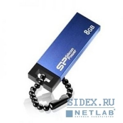     USB 2.0 Silicon Power USB Drive 8Gb, Touch 835 [SP008GBUF2835V2B], Blue