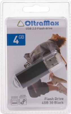   USB - OltraMax USB Flash 4Gb - 30 Black OM004GB30-B