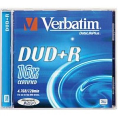   Verbatim  DVD-R DataLife Slim Color 4.7Gb 16x