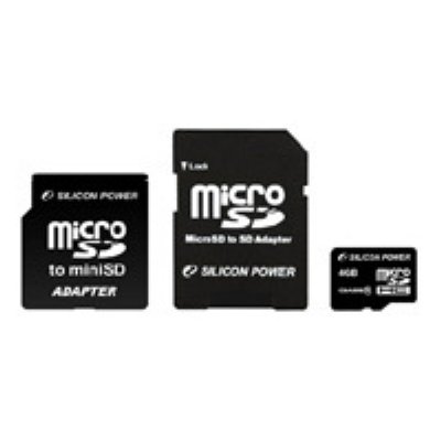    Silicon Power micro SDHC Card 4GB Class 6 Dual Adaptor Pack