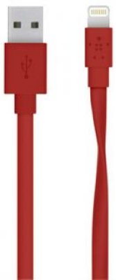    Belkin Mixit Flat Lightning to USB, Red F8J148bt04-RED