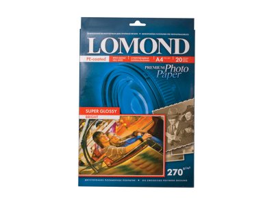    Lomond 1106100  270g/m2, A4, Super Glossy  20 