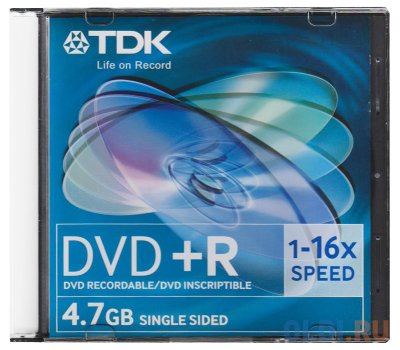    DVD+R TDK 4.7Gb 16x SlimCase 1  19447 / 19445