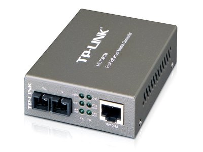    TP-LINK MC100CM 10/100Mbps RJ45 to 100Mbps multi-mode SC fiber Converter, Full-duplex
