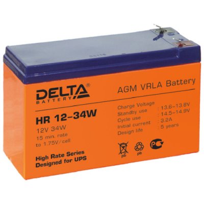   DELTA  HR 12-34W 12V 9Ah Battary replacement rbc17, rbc24, rbc110, rbc115, rbc116, rbc124, rb