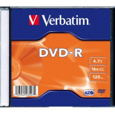   DVD+R Verbatim DataLife 43515 5.25", 16x, 4.7 GB, 120 ., ., 20 x 1 . slim case