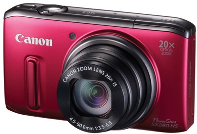   Canon PowerShot SX260 HS    CMOS 12.1MPix, 20 x Zoom, LCD 3", SD/SDHC, GPS
